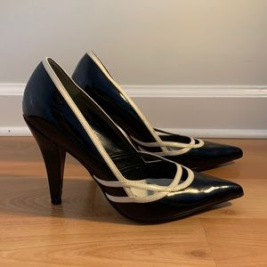 BCBGirls Pointed-Toe Patent Black Heel